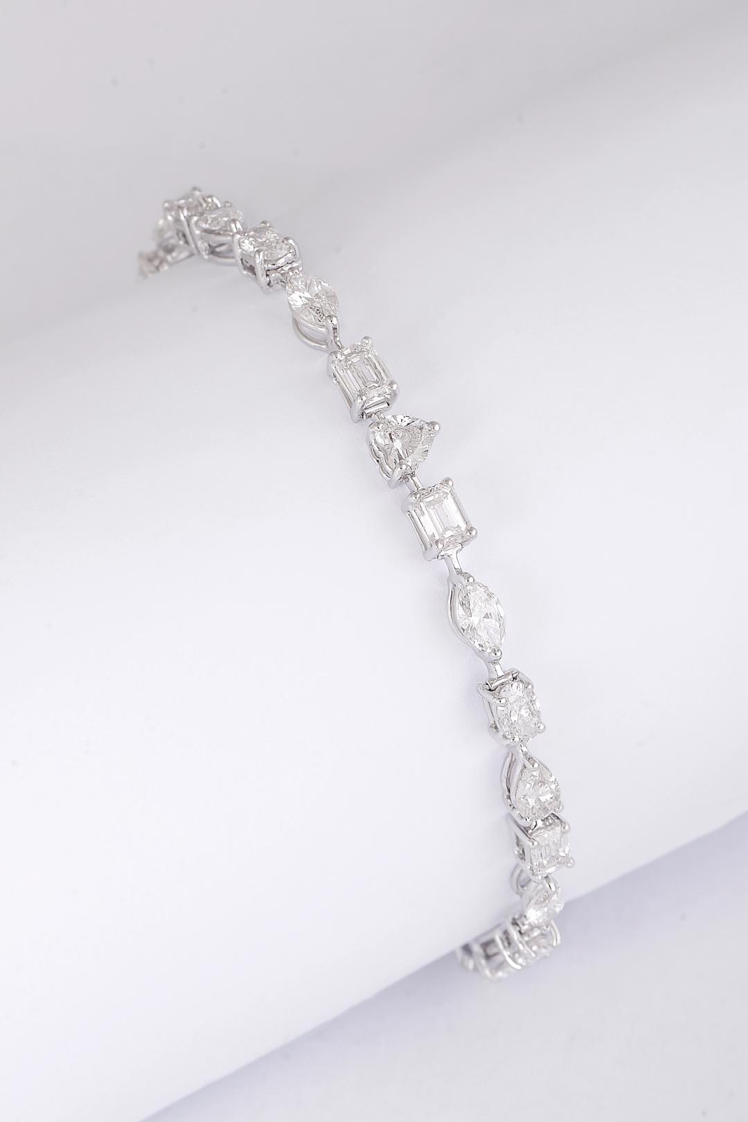 FOREVER' Diamond Multi-shape Tennis Bracelet