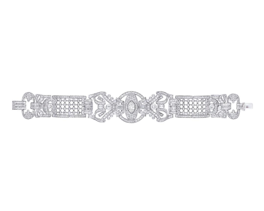 DIYA' MARQUISE, BAGUETTE AND ROUND DIAMONDS BRACELET